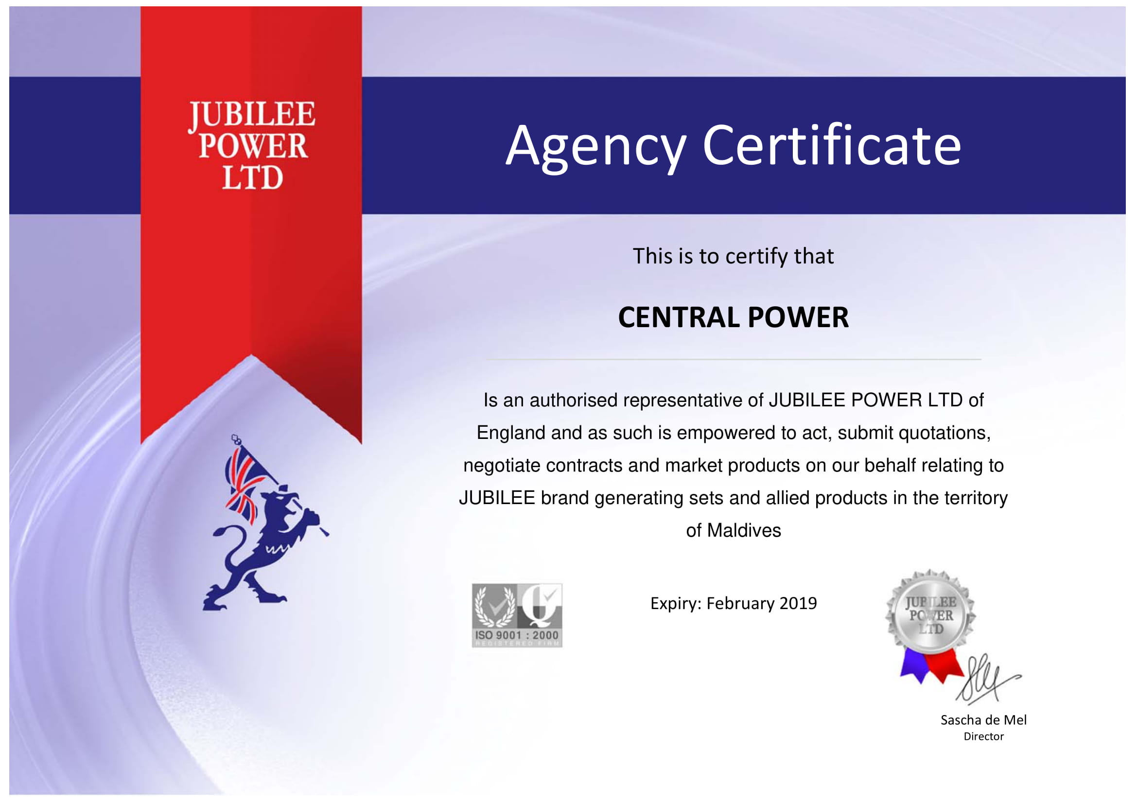 Jubilee-Agency Certificate-2018-1